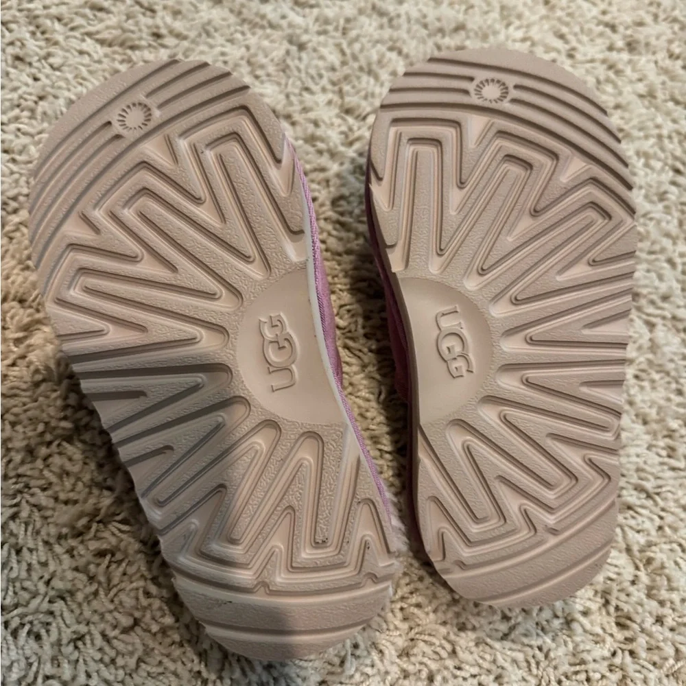 UGG Dusty Rose Suede Shearling Slip-On Mules